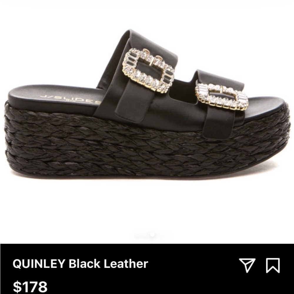 Black platform sandal with jewels